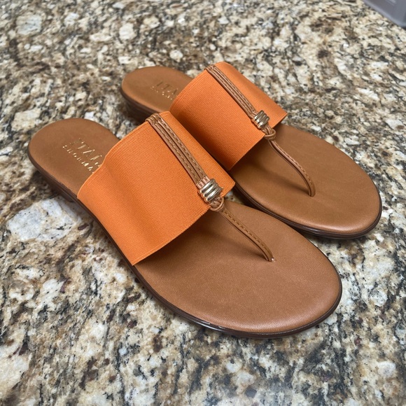 Italian Shoemakers Shoes - Italian Shoemakers Made In Italy Women’s Briley Spice Orange Slide Thong Sandals